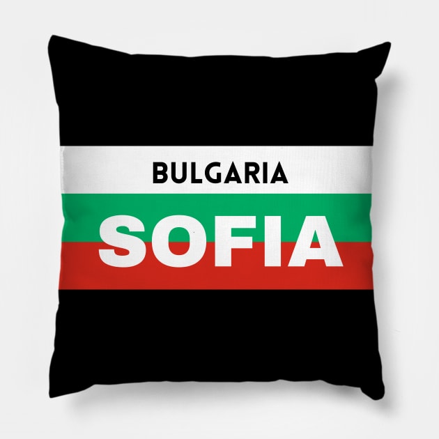 Sofia City in Bulgarian Flag Pillow by aybe7elf