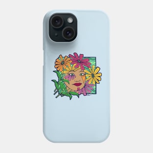 Pretty Woman with Garden Flowers Phone Case