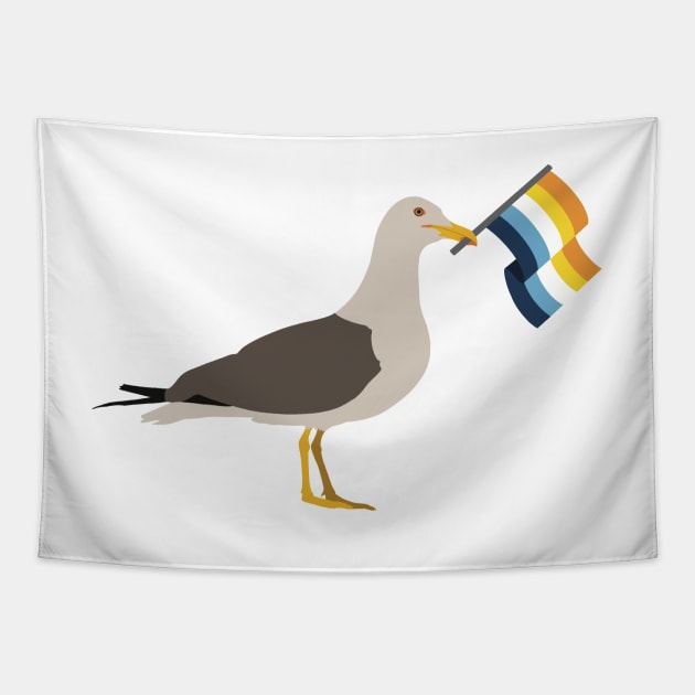 Seagull Holding Aroace Pride Flag Seagull Tapestry Teepublic