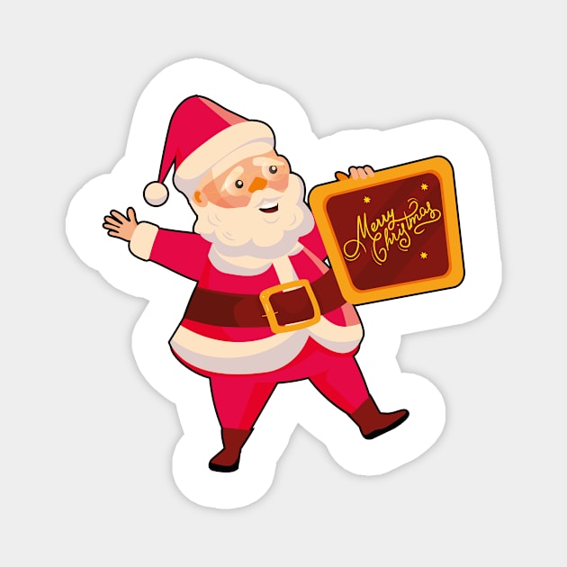 santa claus happy Magnet by peyek saputra