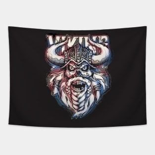 Scary Evil Zombie Viking Skull Tapestry