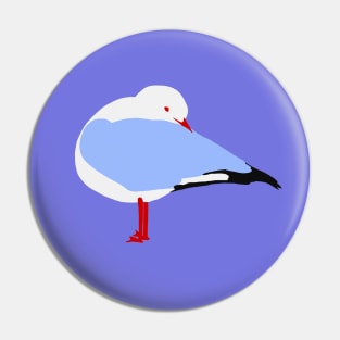 Preening Seagull Pin