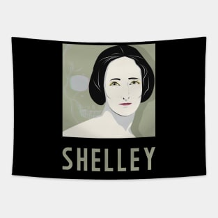 SHELLEY - Queen of Science Fiction Mary Shelly portrait in 80's retro pop art style Tapestry