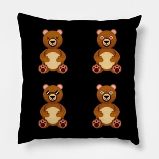 Grizzly Bears Pixelart #001 Pillow