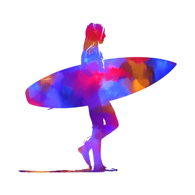 Paint Splash Surf Girl by AKdesign