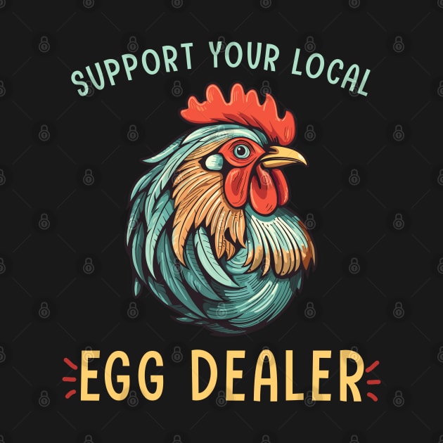 Retro Local Egg Dealer Support Local Egg Chicken Raiser by RetroZin