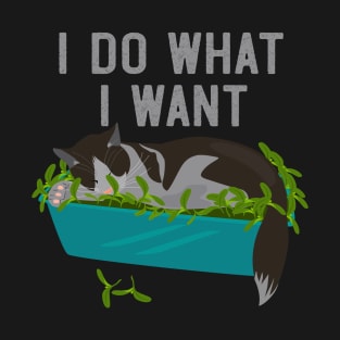 I Do What I Want Funny Cat Lover T-Shirt