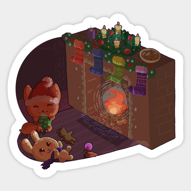 Garden Paws Winter Scene Winter Holiday Sticker Teepublic