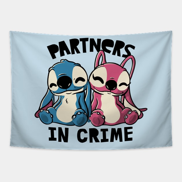 Partners In Crime Cute Lover Gift Tapestry by eduely