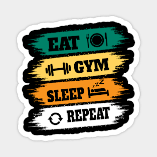 vintage eat gym sleep repeat Magnet