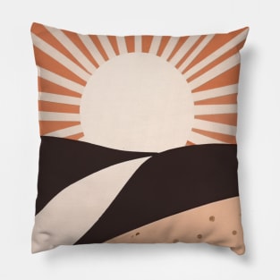 Vintage sunset in desert aesthetic Pillow