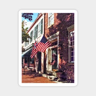 Fredericksburg VA - Street With American Flags Magnet