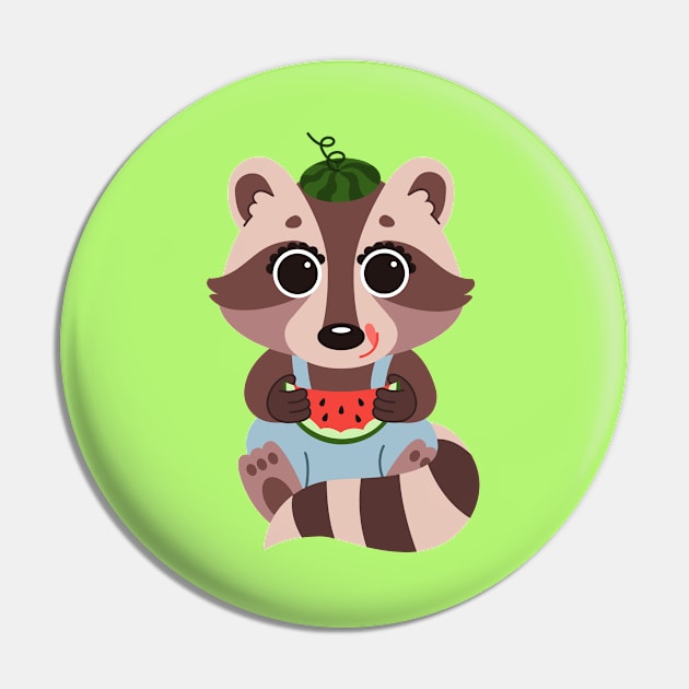 Cute raccoon Pin by tetiana12.art