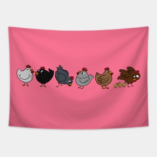 A Bunch of Cute Chickens Tapestry