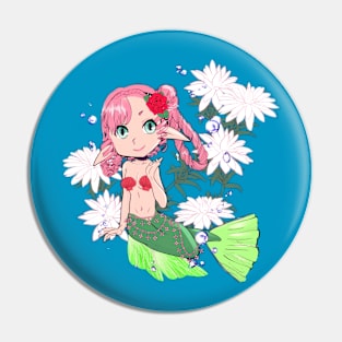 Pink & Green Mermaid Pin