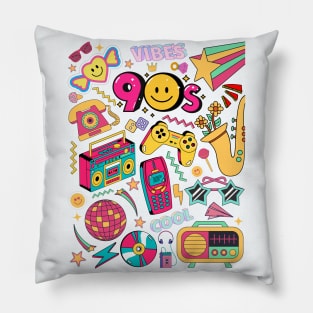 90s Retro Things Pillow