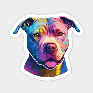 Retro Sunset Pit Bull Magnet