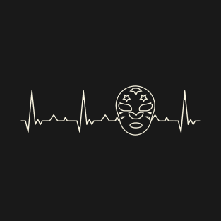 Wrestling Mask. Heart. Love. EKG. Pulse. Beat. T-Shirt