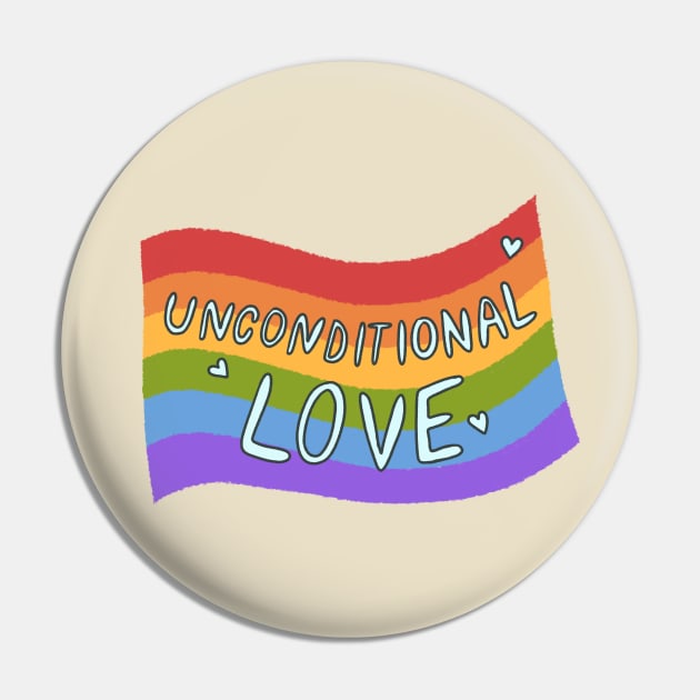 Unconditional Love Pride Ally Pin by Ollie Day Art