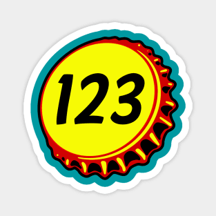 Retro Vintage Bottlecap 123 Magnet