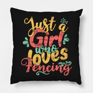 Just A Girl Who Loves Fencing Gift product Pillow