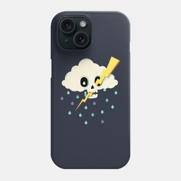 Skull Rain Cloud Phone Case by noeyedeer