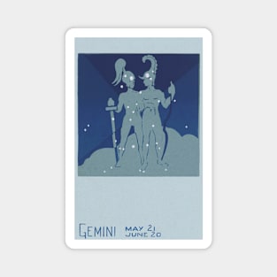 Gemini the Twins, Vintage Signs of the Zodiac Magnet