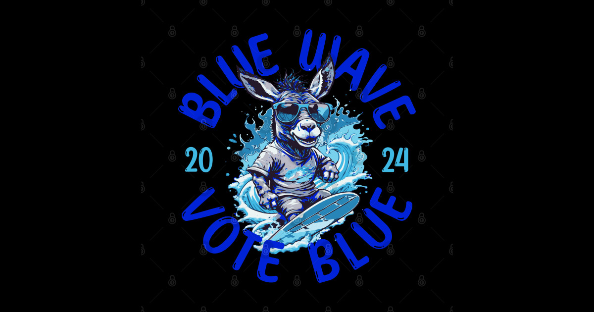 Blue Wave 2024 Blue Wave Sticker TeePublic