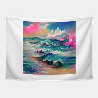 Aesthetic Sea Waves Tapestry