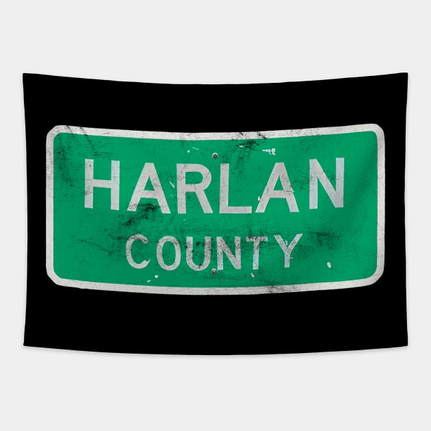 Harlan County, KY / Retro Outlaw Country Fan Design Tapestry by DankFutura