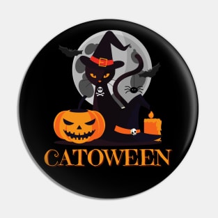Catoween, cat halloween, happy halloween, cat lovers Pin