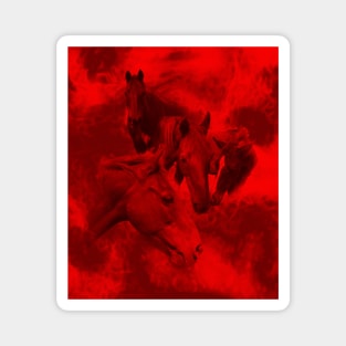 Horses in the inferno Magnet