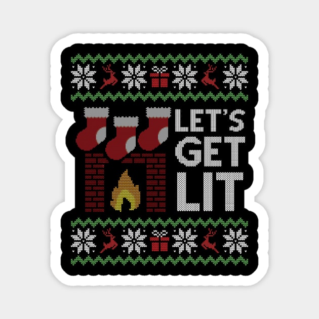 Ugly Christmas Sweater Lets Get Lit Magnet by HolidayoftheWeek