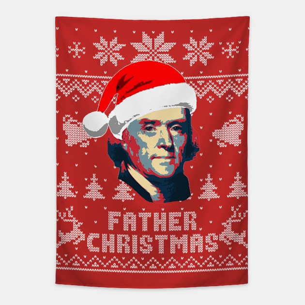 Thomas Jefferson Father Christmas Tapestry by Nerd_art