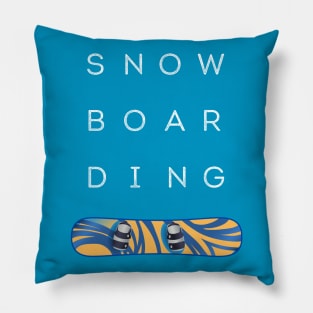 Snowboarding Blue/Yellow Pillow