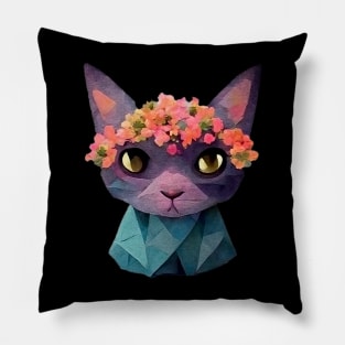 cute stylized cat Pillow