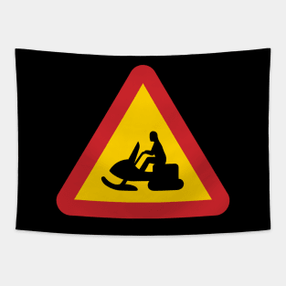 Snowscooter Warning sign from sweden Tapestry