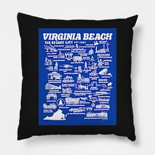 Virginia Beach Map Pillow