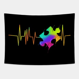 Heartbeat Jigsaw Puzzle Autism Awareness Tapestry