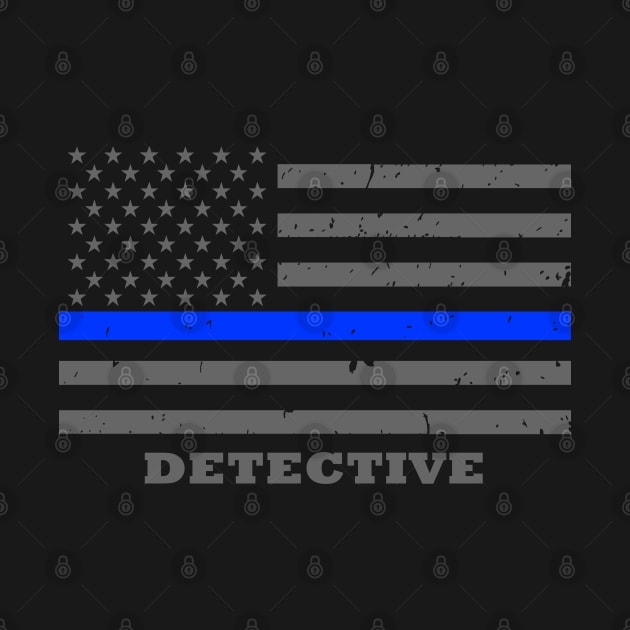 Police Detective Thin Blue Line Flag by bluelinemotivation