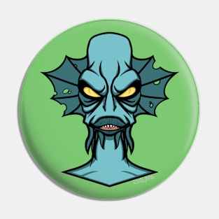 Fish Face - Aqua Demon Pin