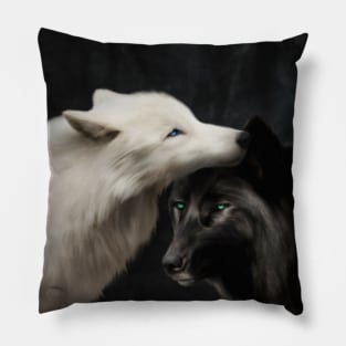 Yin and Yang (Wolves Edition) Pillow