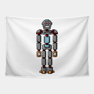 Pixel Robot 123 Tapestry