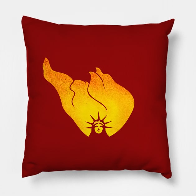 The Fire of Liberty Pillow by Oikiden