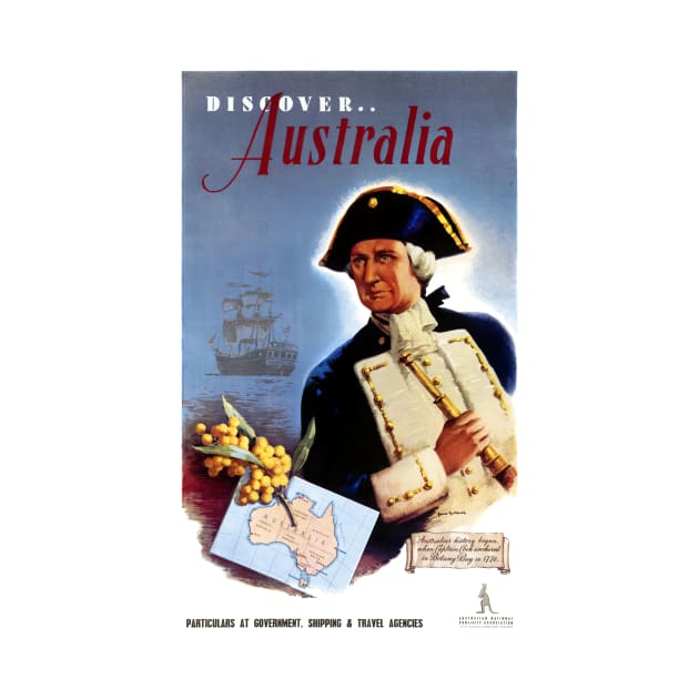 Vintage Travel Poster Discover Australia by vintagetreasure