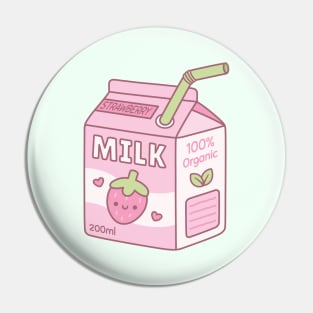 Cute Strawberry Milk Carton Box Pin