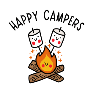 Kawaii Campfire with Happy Marshmallows T-Shirt