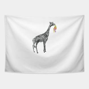 Designer Giraffe with flowers Tapestry