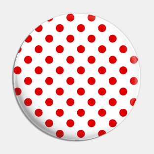 Red Polka Dots Pattern on White Background Pin