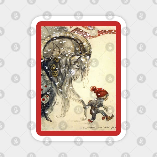 Yule Goat - John Bauer Magnet by forgottenbeauty